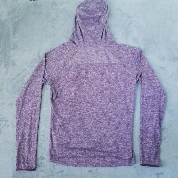Nike Running Funnel Neck Hoodie Womens Burgundy XL Heathered Pockets Gym Sports - Picture 4 of 14